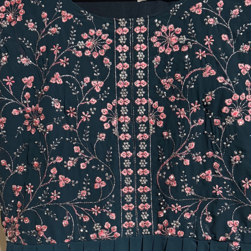 Brand New Floral Embroidered gown for any occasion beautiful pink work